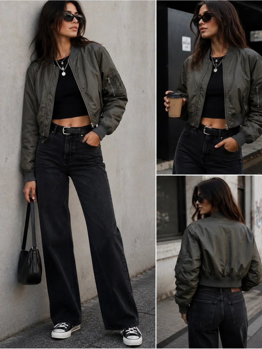 J. Crew Olive Cropped Bomber Jacket